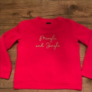 Talbots  Red Sweatshirt with Festive Script